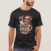 Funny Merry And Bright Christmas Gingerbread Man H T-shirt (Voorkant)