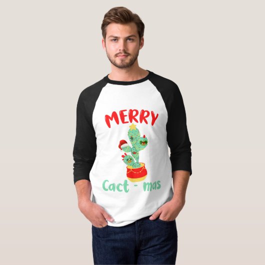 FUNNY MERRY CACTMAS - CACTUS CHRISTMAS FUN T-SHIRT (Voorkant volledig)