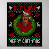 Funny Merry Chit-mas Ugly Christmas Sweater Poster (Voorkant)