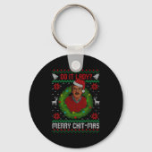Funny Merry Chit-mas Ugly Christmas Sweater Sleutelhanger (Voorkant)