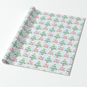 Funny Merry Christmas Holiday Naughty Elf Cadeaupapier