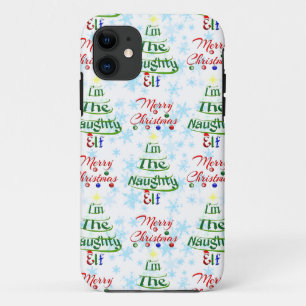 Funny Merry Christmas Holiday Naughty Elf iPhone 11 Hoesje