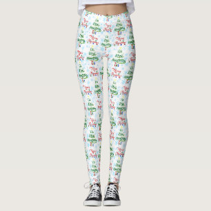 Funny Merry Christmas Holiday Naughty Elf Leggings