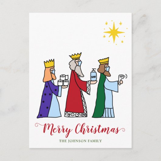 Funny Merry Christmas Three Kings Briefkaart (Voorkant)