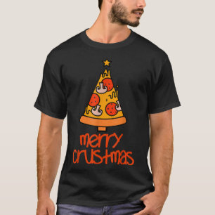 Funny Merry Crustmas Pizza Lovers Kerstmis Mannen T-shirt