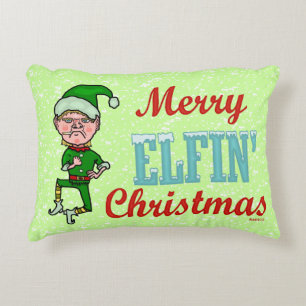 Funny Merry Elfin Kerstmis Bah Humbug Accent Kussen