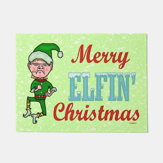 Funny Merry Elfin Kerstmis Bah Humbug Holiday Elf Deurmat (Voorkant)