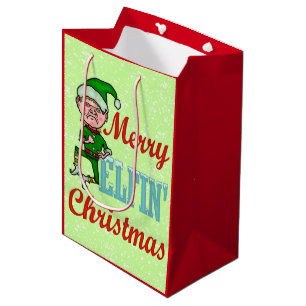Funny Merry Elfin Kerstmis Bah Humbug Medium Cadeauzakje