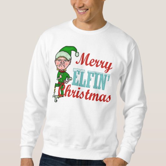 Funny Merry Elfin Kerstmis Elf Pun Ugly Trui (Voorkant)