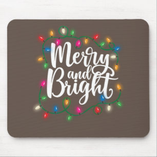 Funny Merry en Bright kerstlampje Muismat