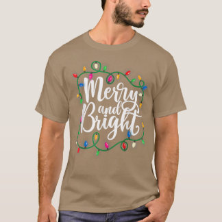 Funny Merry en Bright kerstlampje T-shirt