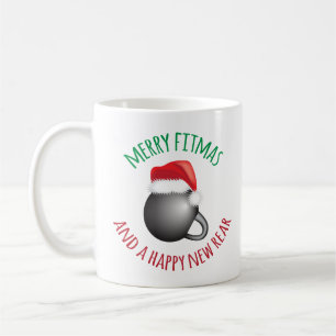 Funny Merry Fitmas en Happy New Rear Koffiemok