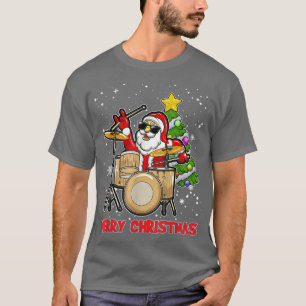 Funny Merry Kerstdrum en Santa Drummer Lover T-shirt