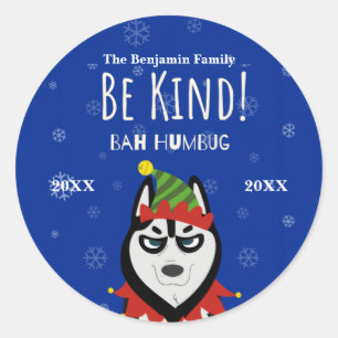 Funny Merry Kerstmis Bah Humbug Holiday Ronde Sticker