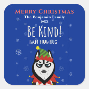 Funny Merry Kerstmis Bah Humbug Holiday Vierkante Sticker