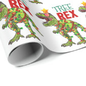 Funny Merry Kerstmis Dinosaur Santa Hat Cadeaupapier (Rol Hoek)