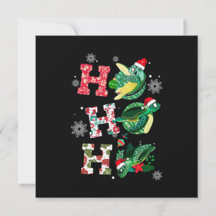 Funny Merry Kerstmis HO HO Turtle Santa Kaart