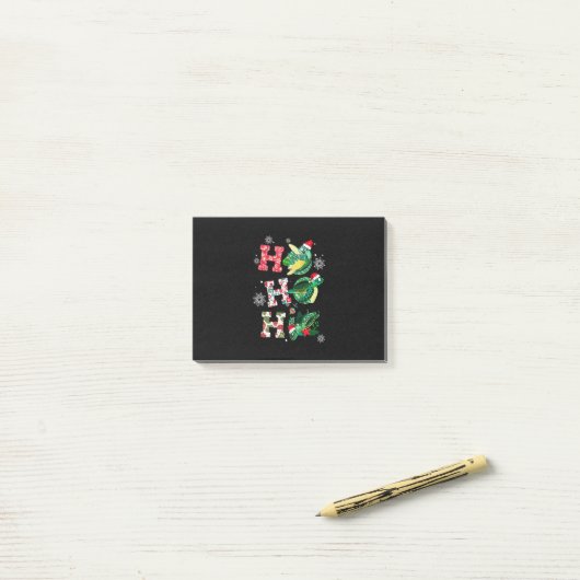 Funny Merry Kerstmis HO HO Turtle Santa Post-it® Notes (Op bureau)
