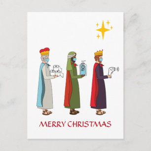 Funny Merry Kerstmis met een groet van drie koning Briefkaart