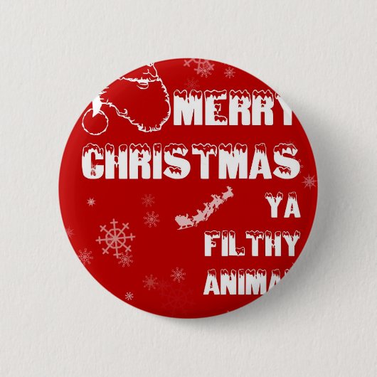 Funny Merry Kerstmis Ronde Button 5,7 Cm (Voorkant)