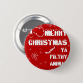 Funny Merry Kerstmis Ronde Button 5,7 Cm (Voorkant /achterkant)