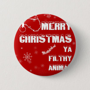 Funny Merry Kerstmis Ronde Button 5,7 Cm