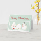 Funny Merry Kerstmis Snowman Humor Kaart (Gele Bloem)