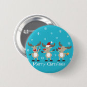 Funny Merry-kerstrenders Ronde Button 5,7 Cm (Voorkant /achterkant)