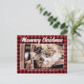 Funny Merry Kerstrozwarte foto Feestdagenkaart (Staand voorkant)