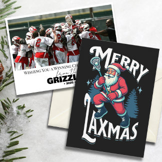 Funny Merry Laxmas Lacrosse Team Christmas Card Feestdagenkaart