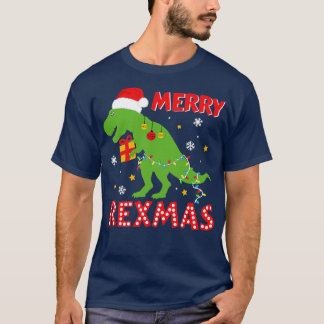 Funny merry rexmas met trex dinosaurus voor kinder t-shirt