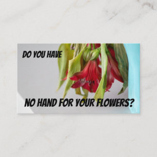 Funny met bloemenflorist, expertise nodig visitekaartje