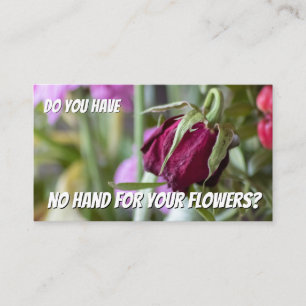 Funny met bloemenflorist, expertise nodig visitekaartje