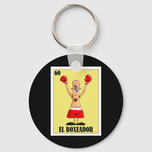 Funny Mexican Boxing Design - El Boxeador Sleutelhanger (Voorkant)