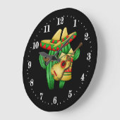 Funny Mexican cactus decor Large Clock Grote Klok (Hoek)