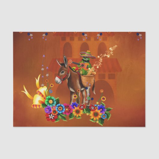 Funny mexican cactus tissuepapier (Voorkant)