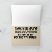 FUNNY MEXICAN GUY GIANT CARTE DE SALUT D'ANNIVERSA (Intérieur)