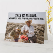 FUNNY MEXICAN GUY GIANT CARTE DE SALUT D'ANNIVERSA (Fleur jaune)