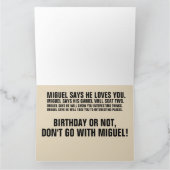 FUNNY MEXICAN GUY GIANT CARTE DE SALUT D'ANNIVERSA (Intérieur)