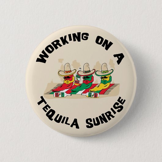 Funny Mexican Tequila Sunrise Ronde Button 5,7 Cm (Voorkant)