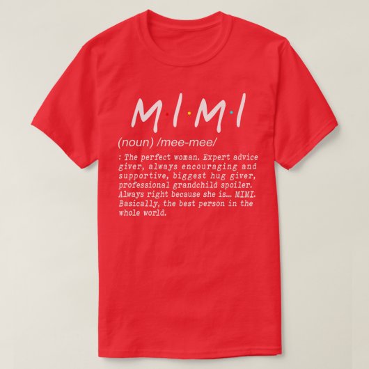 Funny Mimi Definition Joke for Grandma Woman Mothe T-shirt (Design voorkant)