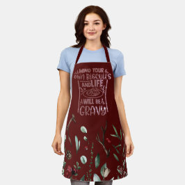 Funny Mind je eigen koekjes Burgundy Holiday Schort