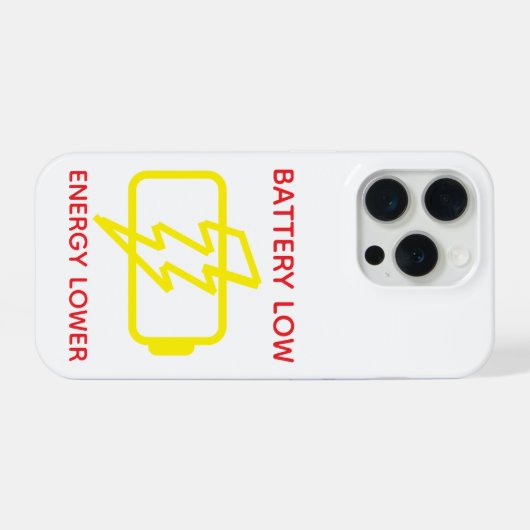 Funny Minimal Low Battery Warning Phone Case  (Verso Horizontal)