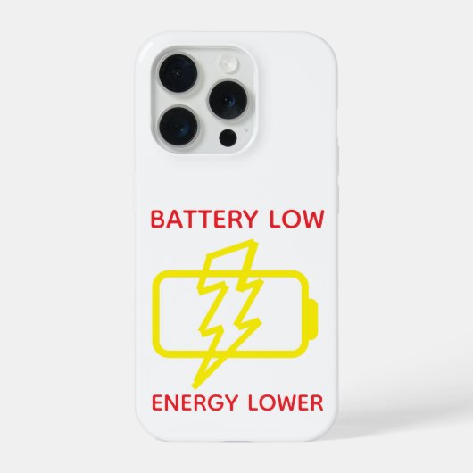 Funny Minimal Low Battery Warning Phone Case  (Verso)