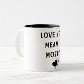 Funny Minimalist Love Quote Design Mug (Devant gauche)