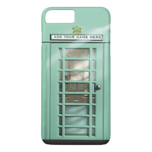 Funny Mint Green British Phone Booth iPhone 8 Plus / 7 Plus Hoesje