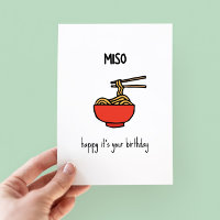 Funny Miso Ramen Pun Birthday Kaart