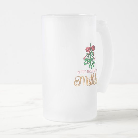 Funny, Mistletoe met Gold Matglas Bierpul (Voorkant rechts)