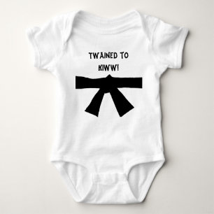 Funny Mixed Martial Arts Karate Black Belt Baby Romper