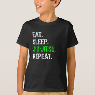 Funny MMA & Jiu Jitsu voor Boys Gift Eat Sleep Jiu T-shirt